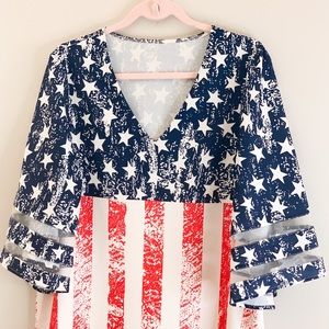 Oversized Flag Blouse